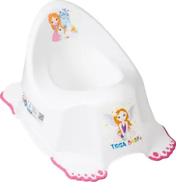Orinë potje Tega Baby Princess LP-001-103, me bazë kundër rrëshqitjes, e bardhë