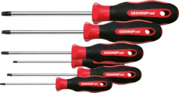 Set kaçavidash Torx Gedore RED 3301272, 6 copa, T10 T40, dorezë 2 komponentëshe