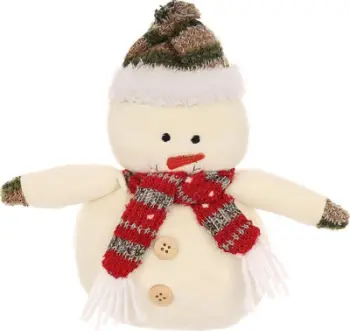Ornament dëborec Saska Christmas, dekor për Krishtlindje 23cm, gri e kuqe