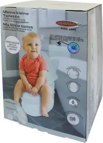 Ulese tualeti për fëmijë Jamara My Little Toilet Cat Potty, me mbajtëse letre, efekt zëri dhe LED, e bardhë
