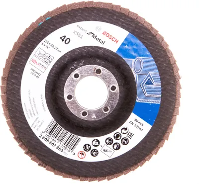 Disk flap Bosch 2608607353, 125mm, granullim 40, për metal - 1