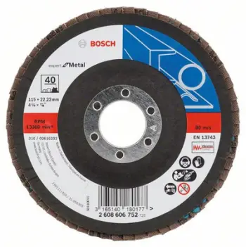 Disk flap i pjerrët për metal Bosch Expert X551, 115mm, 40g, një copë