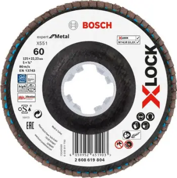 Disk gërryes Bosch X551 2608619804, 125mm, vrimë 22.23mm, për metal