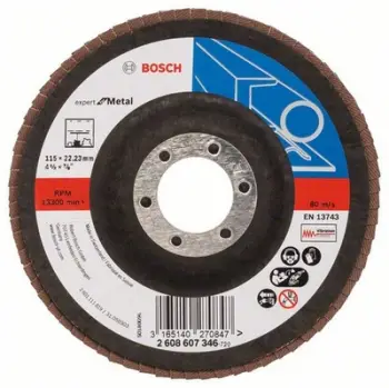 Disk gërryes Bosch Expert X551 për metal, 115mm, granulimi 80, i zi