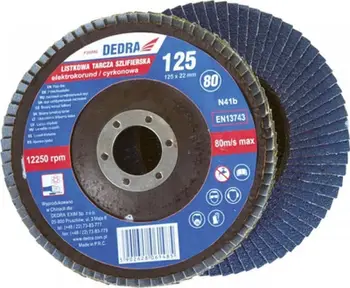 Disk flap Dedra F26120, 125mm, grit 120, zircon