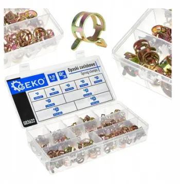 Set kapëse pranverore GEKO G03622, 8 18mm, 141 copë, metalike