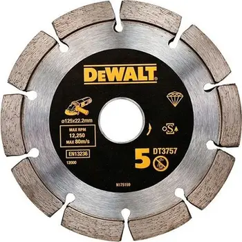 Disk diamanti Dewalt DT3758, 125mm, për llaç dhe muraturë, i argjendtë