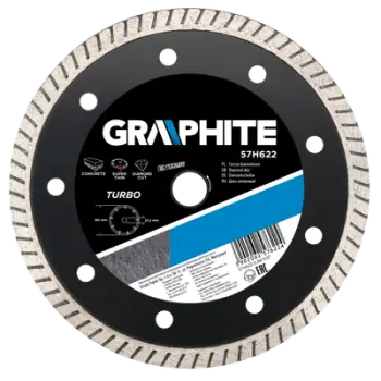 Disk diamanti Graphite 57H621, 125mm, turbo super i hollë, gri