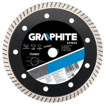 Disk diamanti Graphite 57H623, 230mm, Turbo, gri