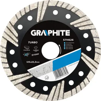 Disk diamanti Graphite TURBO 57H630, 230mm, 22.2mm, gri