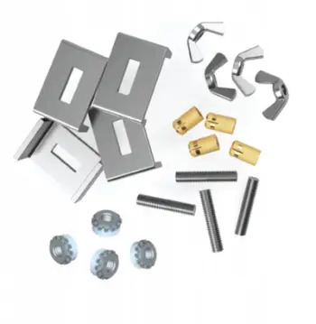 Set kapësesh Quadron Clips For Granite And Steel Sinks, për lavaman graniti dhe çeliku, për montim nën plan punë