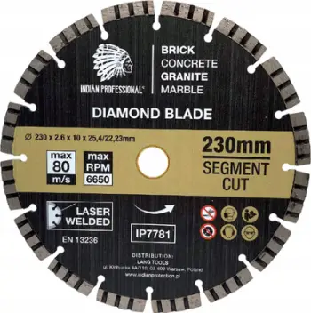 Disk diamanti Indian Professional Turbo Cut, 230mm, segment, gri