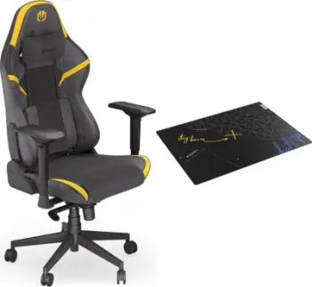 Set karrige gaming Endorfy Scrim YL me mbrojtëse dyshemeje FP120R, ergonomike, e verdhë
