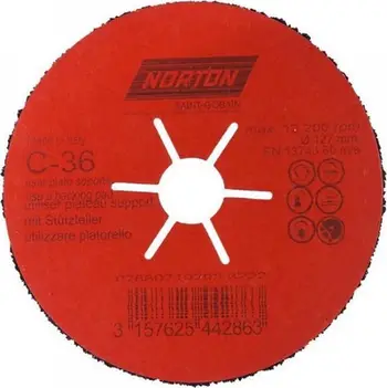 Disk fibër Norton CPFLEX P36, 125mm, për pllaka porcelani, i gjelbër