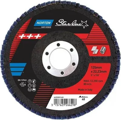 Disk flap Norton Clipper Starline, 125mm, P60, blu - 1