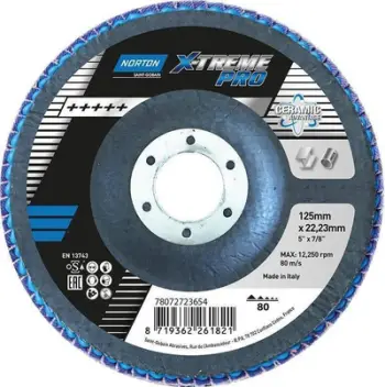 Disk flap X-Treme Pro 125 mm, granulim P80, për inoks