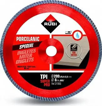 Disk diamanti Rubi TPI 200 SuperPro, 200mm, për gres dhe porcelan