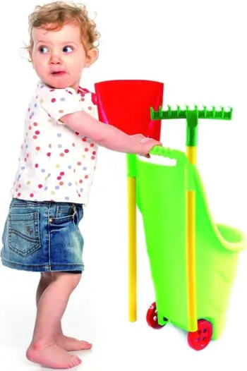 Set karrocë kopshti me vegla Paradiso Toy Garden Trolley, për fëmijë 3+, shumëngjyrëshe