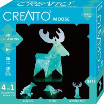 Set kreativ ndërtimi Creatto Elk, 3D LED, 6+