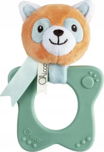 Unazë dhëmbëzimi Chicco Red Panda, lodër qetësuese për bebe, e kuqe