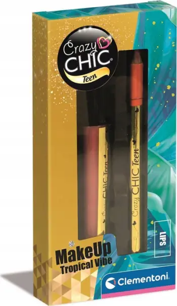 Set kozmetik për fëmijë Clementoni Crazy Chic Tropical Vibe, lip gloss dhe laps buzësh