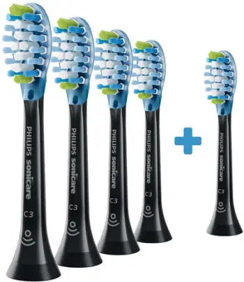 Set koka për furçë dhëmbësh Philips Sonicare HX9045/88 C3 Premium Plaque Defence, 5 copë, të zeza