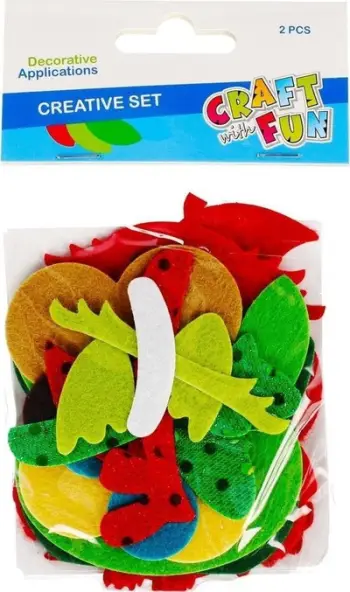 Set kreativ me filc Craft with Fun Felt Owl, 2 copë, për fëmijë, shumëngjyrësh