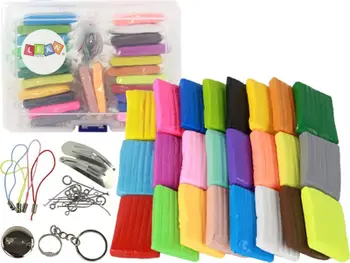 Set kreativ LEAN Toys Modeling Plastic Mass, 24 ngjyra, me aksesorë, shumëngjyrësh