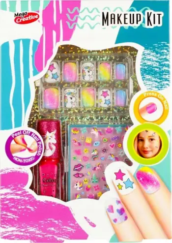 Set kozmetik për fëmijë MEGA CREATIVE 502858, makeup dhe thonj, shumëngjyrësh