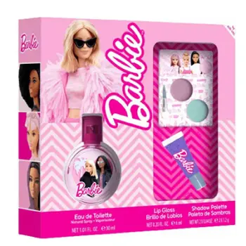 Set kozmetik Barbie Gift Set, EDT 30ml, lip gloss dhe paletë sysh, shumëngjyrësh