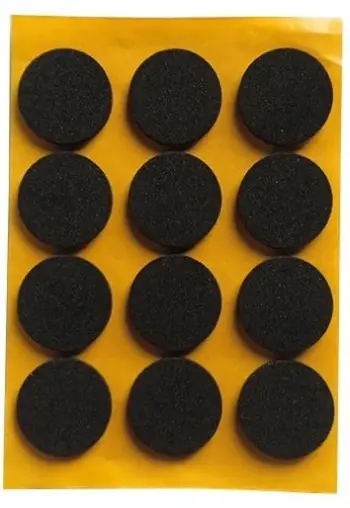 Pads vetëngjitëse për mobilje Haushalt, 2.5 mm, D 20 mm, 12 copë, të zeza