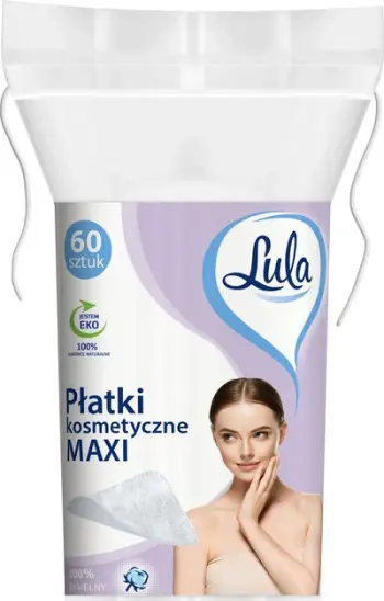 Padesha pambuku kozmetike Lula Eco Maxi Square, 60 copë, të bardha
