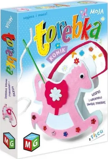 Set kreativ DIY Multigra Bag Little Horse, çantë filci për fëmijë, me motive kali, shumëngjyrëshe