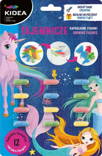 Set kreativ KIDEA Mysterious Capsule, 12 figura, multikolor