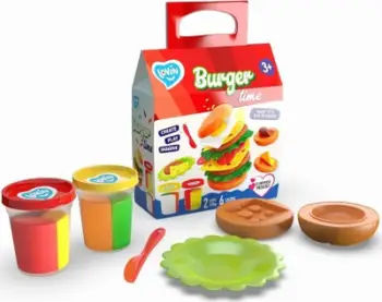 Set kreativ me brumë Okto Burger Time, lodër modeluese, shumëngjyrëshe