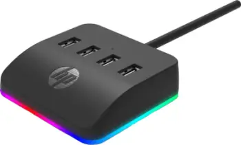 USB hub Hewlett-Packard DHC-CT120, 4 porta USB 3.0, me ndriçim, i zi
