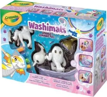 Set kreativ për ngjyrosje Crayola Washimals Peculiar Pets Fairy Animals Classic, kafshë magjike, markera të larshëm, shumëngjyrëshe