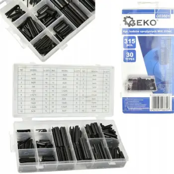 Set kunjash suste dhe segmente MIX, 315 copë, çelik suste, në kuti plastike