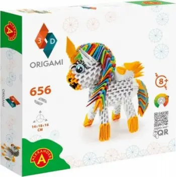 Set krijues Alexander Origami 3D Unicorn ALEX, figurë tredimensionale, shumëngjyrëshe