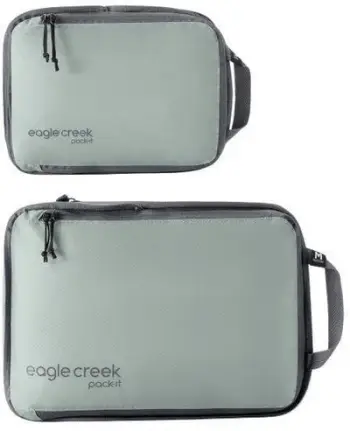 Set kubash kompresimi Eagle Creek Pack-It Isolate, 2 copa, material ultra i lehtë, gri