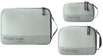 Set kubesh organizues Eagle Creek Pack It Reveal, 3 copë, poliester i ricikluar, gri