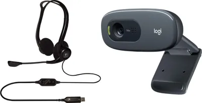 Set kufje dhe kamera Logitech PC960 + C270, USB, 720p HD, i zi - 1