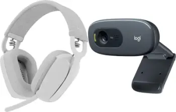 Set kufje dhe kamera Logitech Zone Vibe 100 C270, Bluetooth, HD 720p, gri