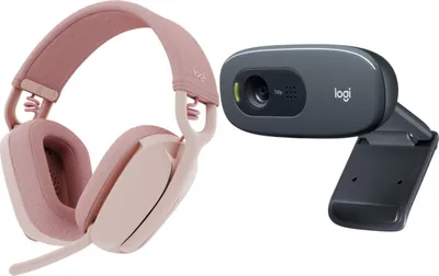 Set kufje dhe kamera web Logitech Zone Vibe 100 + C270, Bluetooth, HD 720p, gri - 1