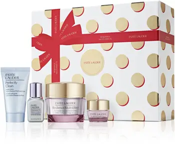 Set kujdesi për fytyrë Estee Lauder Resilience Multi-Effect, krem fytyre SPF 15, serum dhe pastrues, shumëngjyrësh