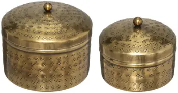 Set kuti dekorative Atmosphera, metal, set 2 copë, ngjyrë ari