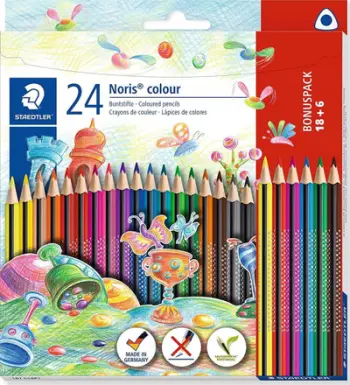Set lapsa me ngjyra Staedtler Noris 187 C18P1, trekëndorë, 18 copë