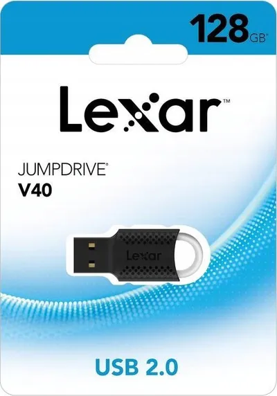 USB Lexar JumpDrive V40, 128GB, USB 2.0, e bardhë - 3