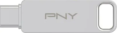 USB PNY Duo-Link, 64GB, USB A dhe USB C, argjend - 2