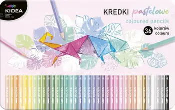Set lapsa me ngjyra pastel Triangular, 36 ngjyra, kuti metalike